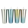 Hot Sale Gradient Color Stainless Steel Straw Mug Vacuum Coffee Cup