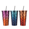 500ml New Style Custom Diamond Stainless Steel Water Cup with Straw 