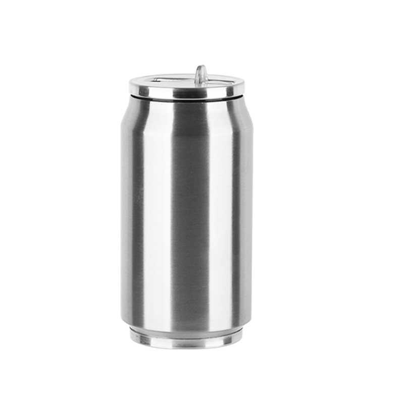 300ml 400ml Creative peresonalized printing Stainless Steel Vacuum cola shape Cup with lid