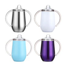 10oz 300ml Food Grade Stainless Steel baby Training Cup insulated drinking tumbler with handles for Toddlers