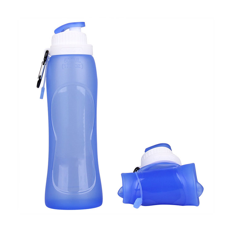 17oz Foldable Reusable Eco Friendly Silicone Collapsible Travel Bottle
