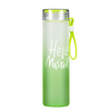 480ml Portable Gradient Color Slim Frosted Glass Water Bottle 