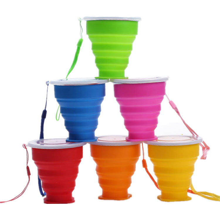 200ml Travel Silicone Retractable Folding Cup Outdoor Telescopic Collapsible Cups