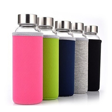 High Quality Portable Travel Drinking Glass Water Bottles with Sleeve