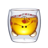 250ml Creative Design Double Wall Glass tea cup with Insert Bear Shape