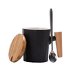 360ml New Design High Quality Custom Ceramic Mug Set Wooden Handle Ceramic Coffee Mugs Set