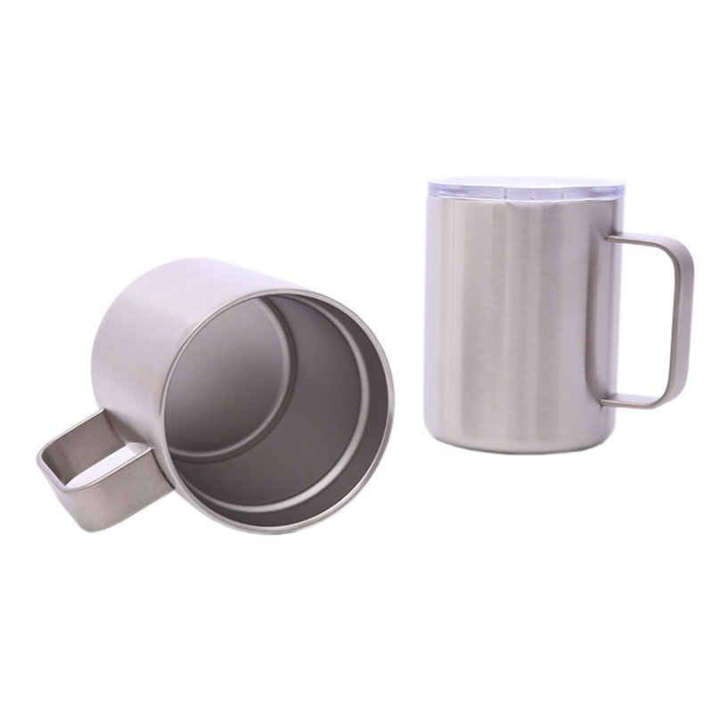Vacuum Coffee Cup Customized Logo Printing BPA-free Fashion Stainless Steel Cup with Handle 