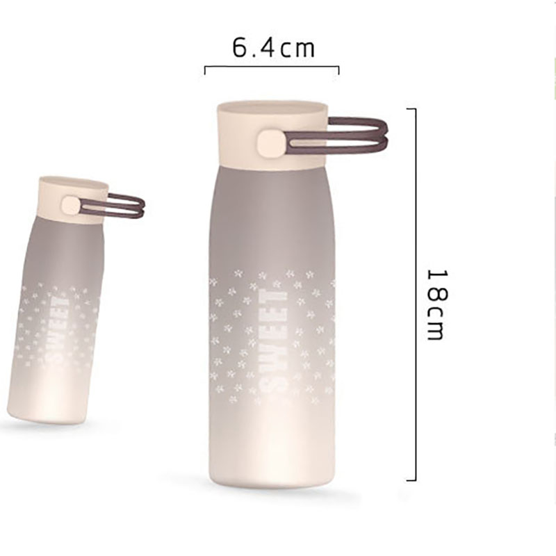 300ml Gradient Color Double Wall Stainless Steel Bottle Coffee Cup Insulated Water Bottle 