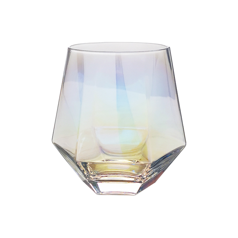 310ml Top Selling High Quality Diamond Shaped colored Wine Glass 
