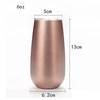 6oz Champagne Wine Tumbler Stainless Steel Custom Coffee Mug Vacuum Water Cup with Lid 