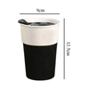380ml Bone China Personalised Ceramic Coffee Mugs Take Away Mugs with Plastic Lid 