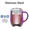 12oz Double Wall Custom Colored Stainless Steel Vacuum Wine Tumbler With Handle 