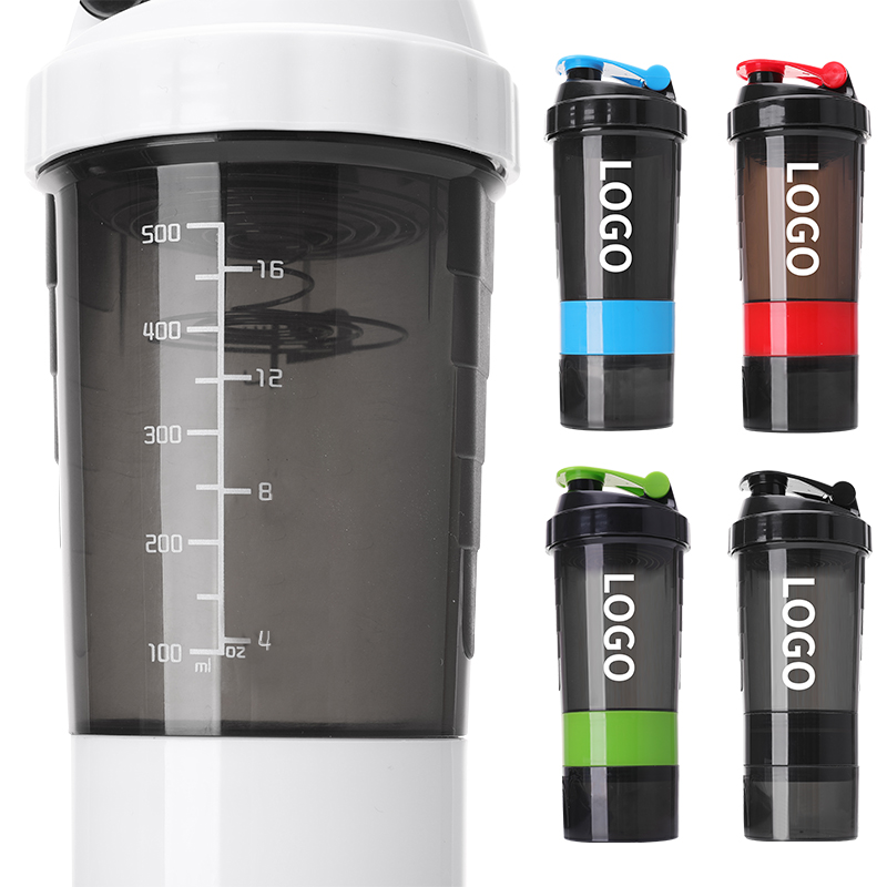 Hot Sales Wholesale 500ml BPA-Free Shaker Bottles with Storage for Shakers Protein Shaker Hot/Cold Gym Drinks