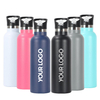 Factory Wholesale 350ml 500ml 600ml 750ml Width Mouth Sports Double Wall Thermo Stainless Steel Water Bottle Vacuum Flask With Handle