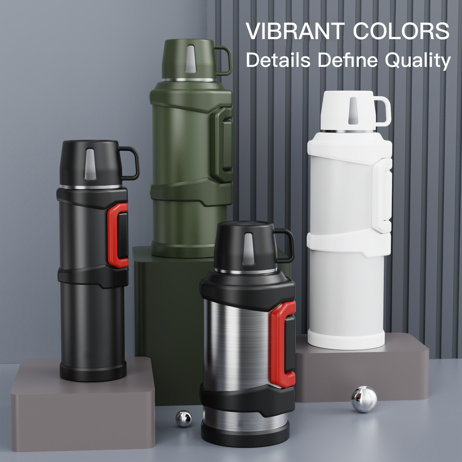 Large Capacity Custom LOGO 304 /316 Stainless Steel Thermos Portable Outdoor Vacuum Kettle Insulated Travel Water Bottles
