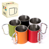 200ml 300ml Outdoor Camping Travel Portable Stainless Steel Coffee Cup Double Walled Carabiner Mug with Handle