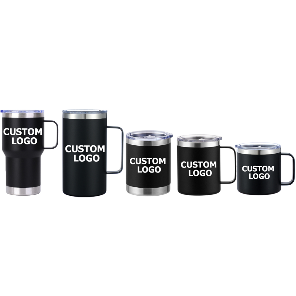 OEM/ODM Wholesale Custom Office Coffee Mug Double Wall Stainless Steel Cup 12/14/24oz Mixcolors Coffee Cup with Handle
