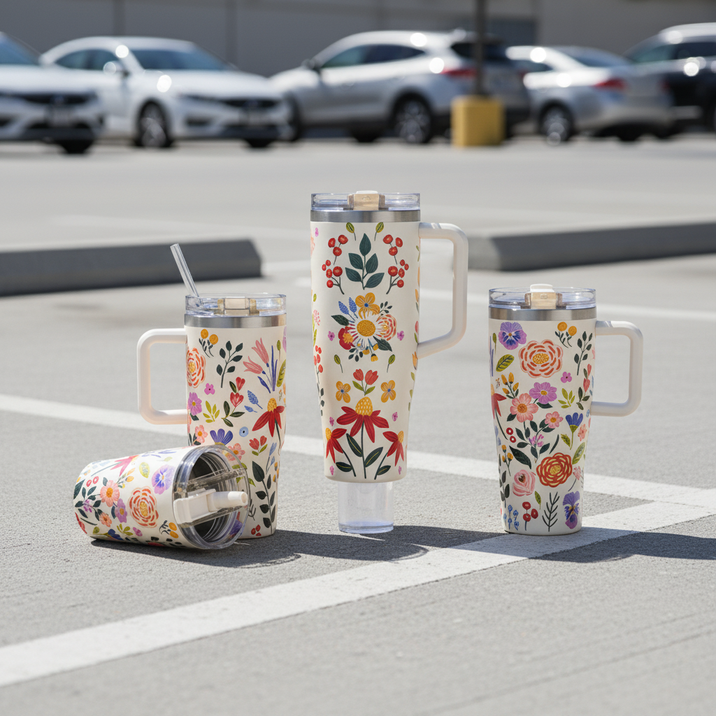 High Quality Portable Leakproof Insulated 16oz Coffee Mug Stainless Steel Travel Tumbler With Portable Handle Leakproof