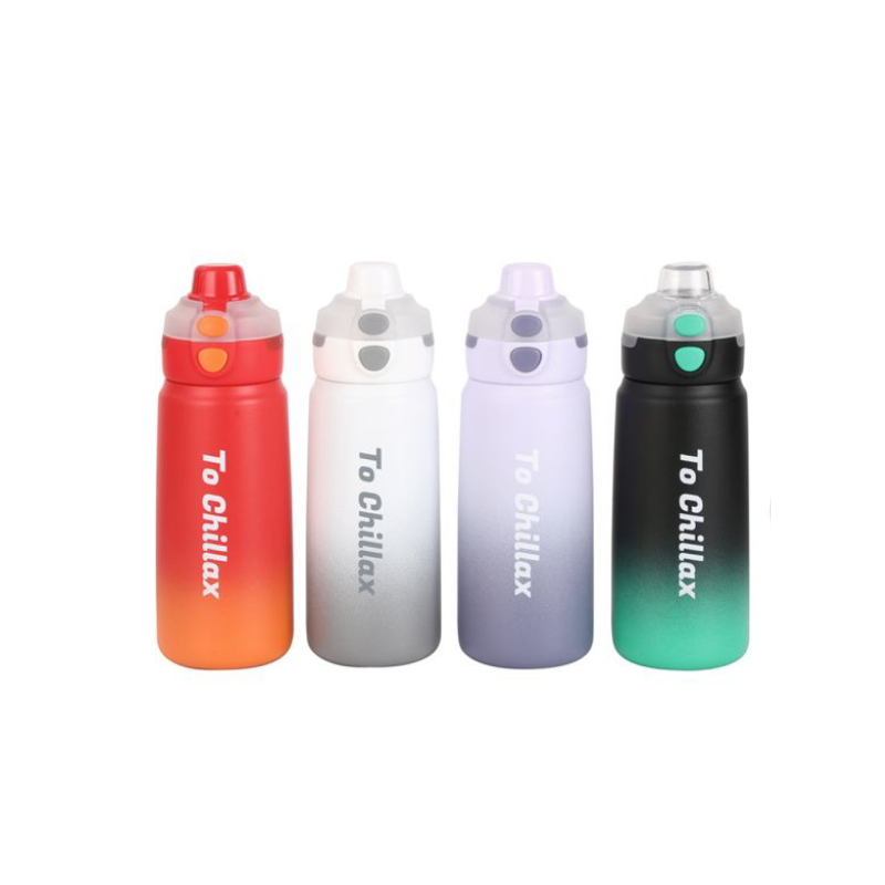 New Product 2025 Custom 550ml Stainless Steel Sport Water Bottle With Two Way Drinking Lid And Straw Wholesale