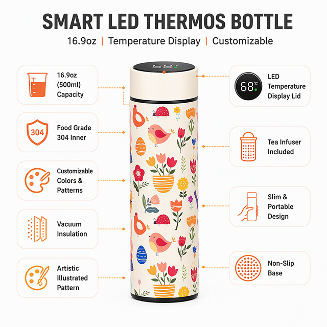 smart stainless steel water bottle with LED lid (4)
