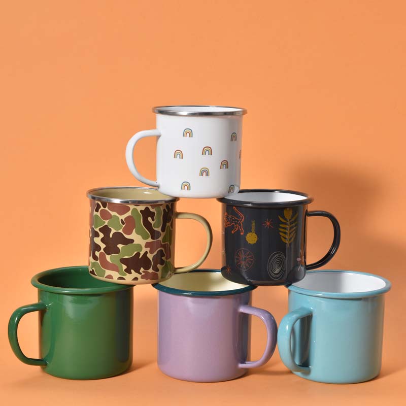 Wholesale 350ml 500ml 750ml 1200ml 3000ml Custom Logo Pattern Enamel Mugs for Home Drinking Bringing Color to Life