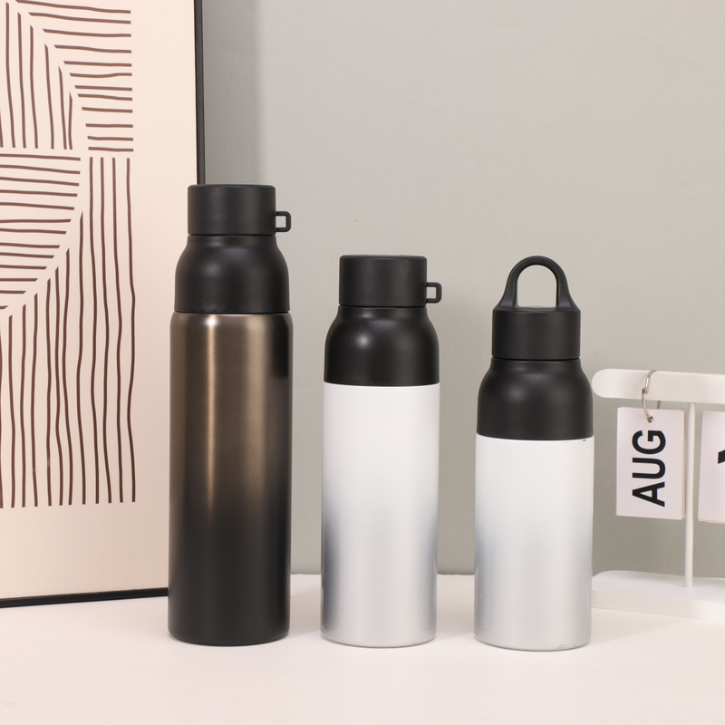 Hot Sales Wholesale Custom logo Vacuum Thermos Stainless Steel Sports Water Bottle with Lid for Travel Hiking
