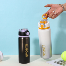 Hot Sales Custom Logo 500ml/750ml Double Wall Insulated Thermal Sports Stainless Steel Water Bottle with Lid Straw for Camping