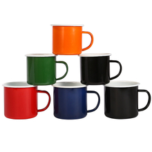 350ml 450ml Personailzed Color Printing Travel Camping Enamel Mug with Handle