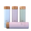 500ml Custom Design Stainless Steel Straight Thermos Water Bottle with Wooden Grain Lid