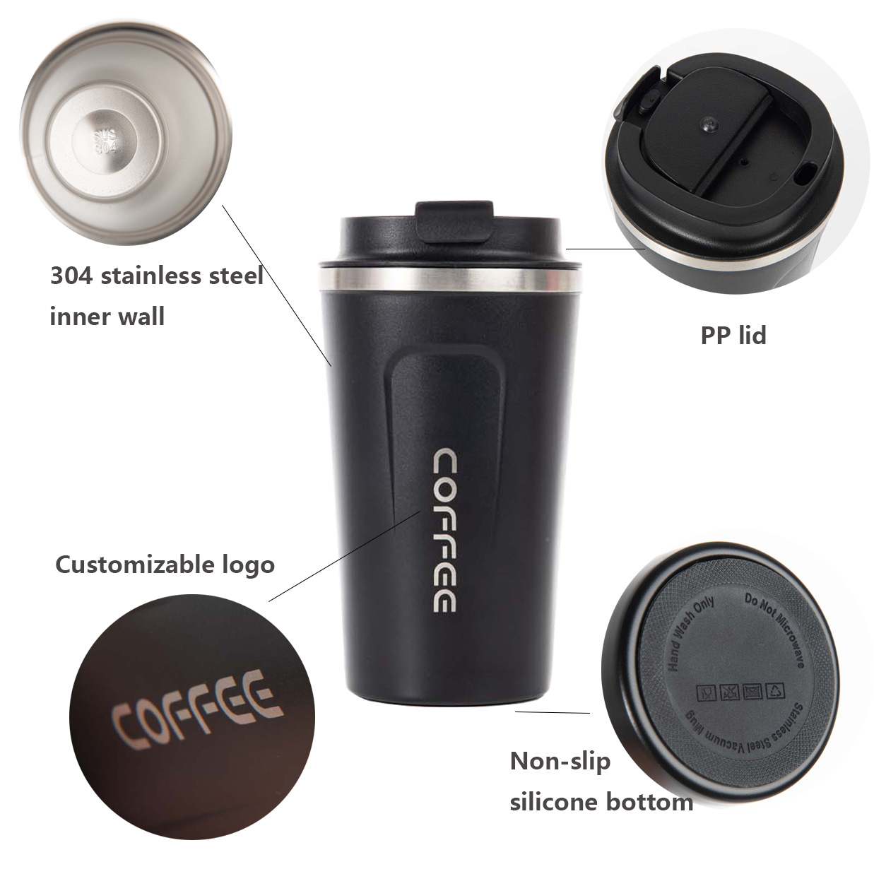 Factory Wholesale Oem Double Walled Stainless Steel Coffee Mug Vacuum Insulated Coffee Tumbler Cup