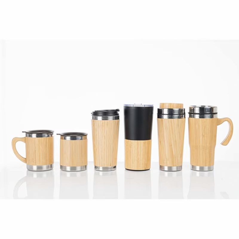 Eco Friendly Products 2024 Custom Water Bottle Double Wall Stainless Steel Bamboo Vacuum Thermos Stainless Steel Tumbler