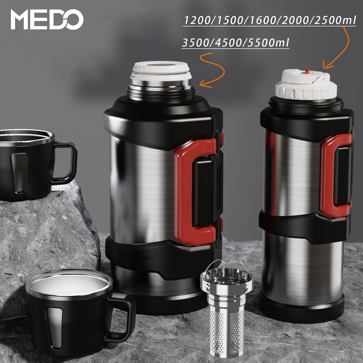 Large Capacity Custom LOGO 304 /316 Stainless Steel Thermos Portable Outdoor Vacuum Kettle Insulated Travel Water Bottles