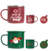 Custom Printed Wholesale 11oz 350 ml Enamel Mugs with Customized Logo Christmas DIY Enamel Cup with Handle Coffee Mugs Cups