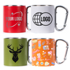 200ml 300ml Outdoor Camping Travel Portable Stainless Steel Coffee Cup Double Walled Carabiner Mug with Handle