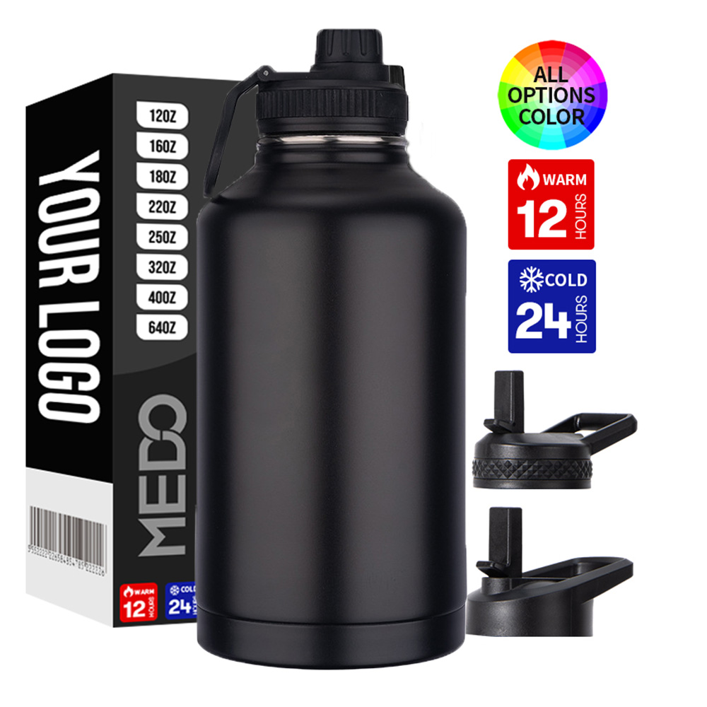 In Bulk High Quality 304 Stainless Steel Tumblers Flasks Large 64oz Vacuum Insulated Tumbler with Straw for Camping