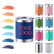 2025 Double Wall Stainless Steel 10oz Tumblers Beer Cups With Magnetic Slide Lid Powder Coated Water Bottle for Beer