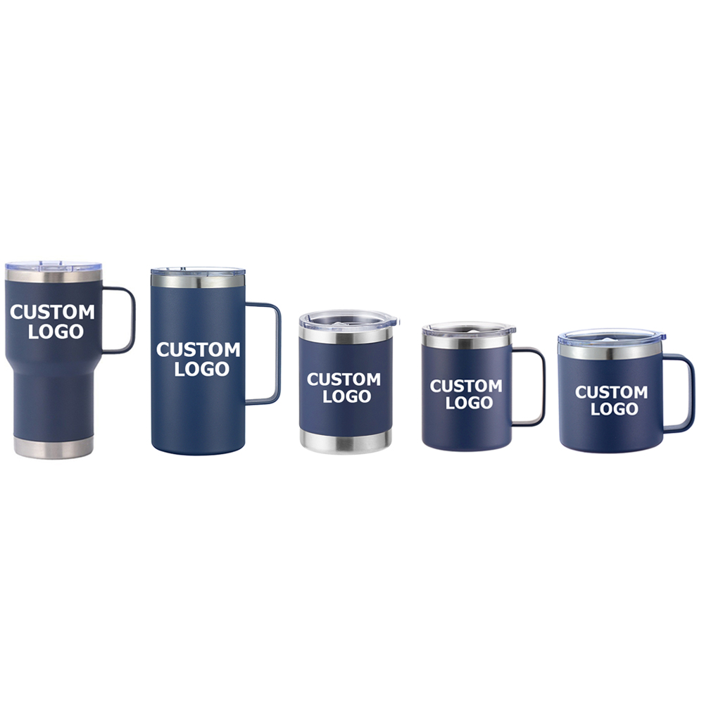 OEM/ODM Wholesale Custom Office Coffee Mug Double Wall Stainless Steel Cup 12/14/24oz Mixcolors Coffee Cup with Handle