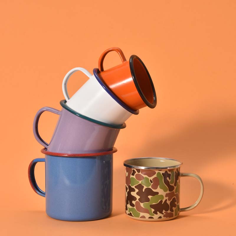 Gift Use Christmas Hot Sale 350ml 500ml 750ml 1200ml 3000ml Sublimation White Enamel Cup Camping Mug Coffee Milk Mugs Cups