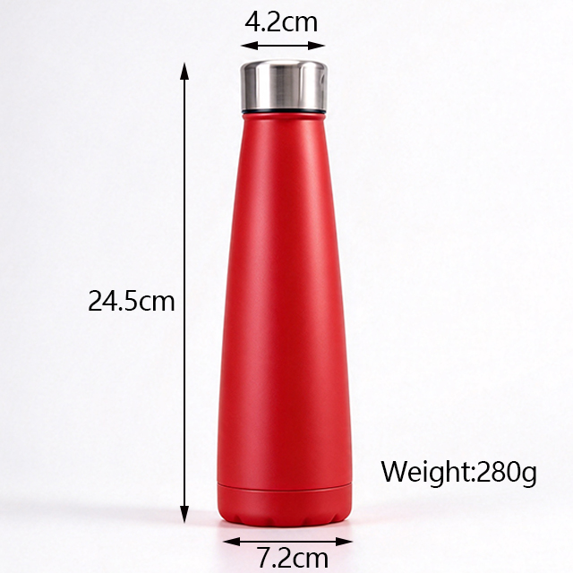 Wholesale 450ml Vacuum Insulated Stainless Steel Tapered Flask Thermo Water Bottle