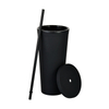 24oz Hot Sell Colorful Double Wall Plastic Straw Tumbler Bpa Free New Design Coffee Mug