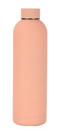 Custom Logo Pink Insulated Sport Travel Thermal Soft Rubber Paint Double Wall Stainless Steel Water Bottle with Handle