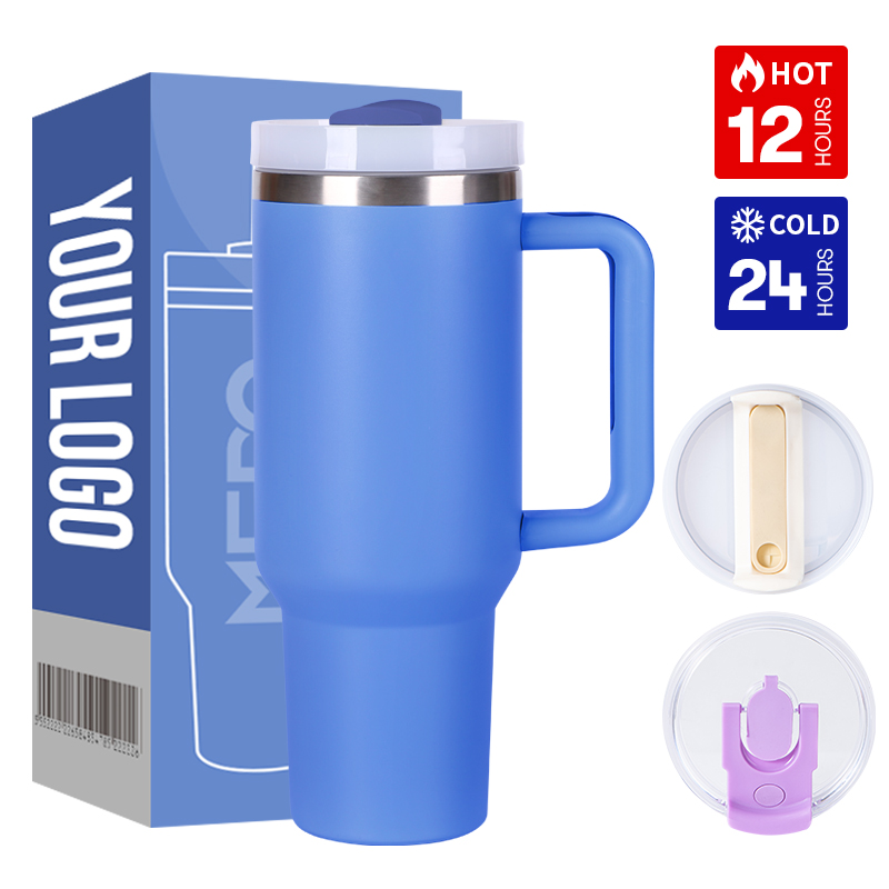 Custom Logo Stainless Steel Travel Cup Coffee Car Thermal Insulated Outdoor 40oz Thermal Mug Tumbler with Handle