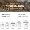 Custom Printed Wholesale 11oz 350 ml Enamel Mugs with Customized Logo Christmas DIY Enamel Cup with Handle Coffee Mugs Cups