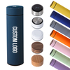 Custom Logo Pink Insulated Sport Travel Thermal Soft Rubber Paint Double Wall Stainless Steel Water Bottle with Handle