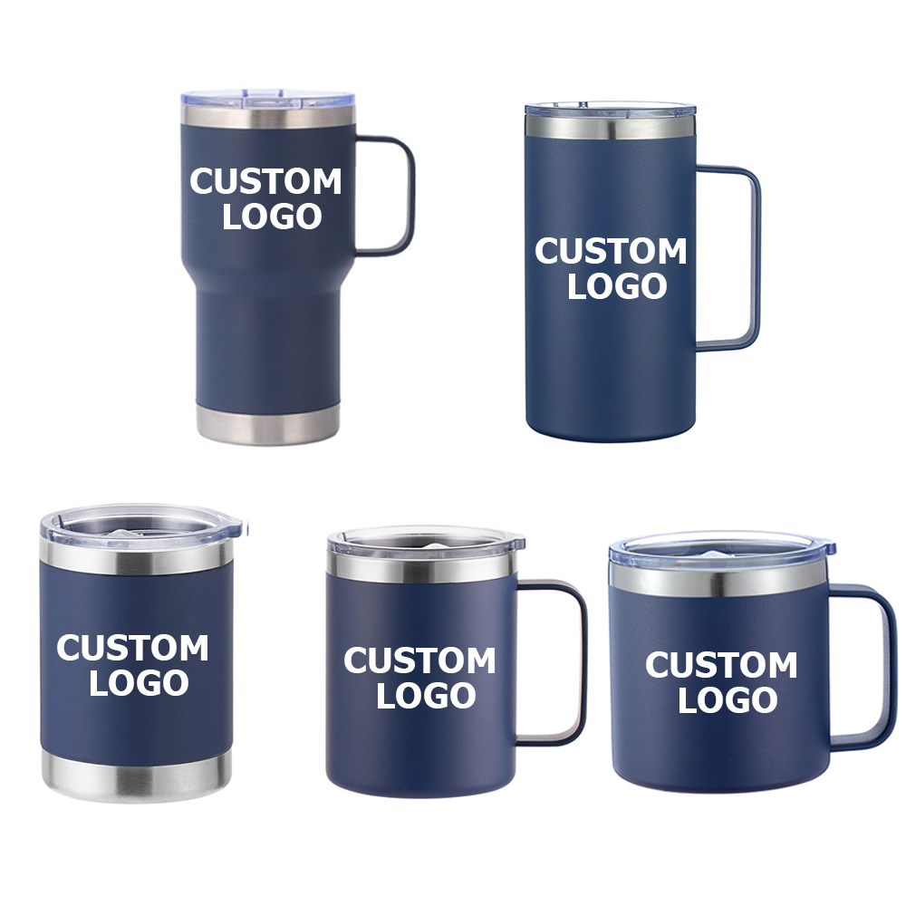 OEM/ODM Wholesale Custom Office Coffee Mug Double Wall Stainless Steel Cup 12/14/24oz Mixcolors Coffee Cup with Handle