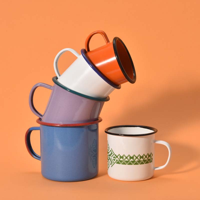 Gift Use Christmas Hot Sale 350ml 500ml 750ml 1200ml 3000ml Sublimation White Enamel Cup Camping Mug Coffee Milk Mugs Cups