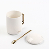 380ml Gift Use Ceramic Handle Cup with Lid And Spoon for Hot And Cold Drinking