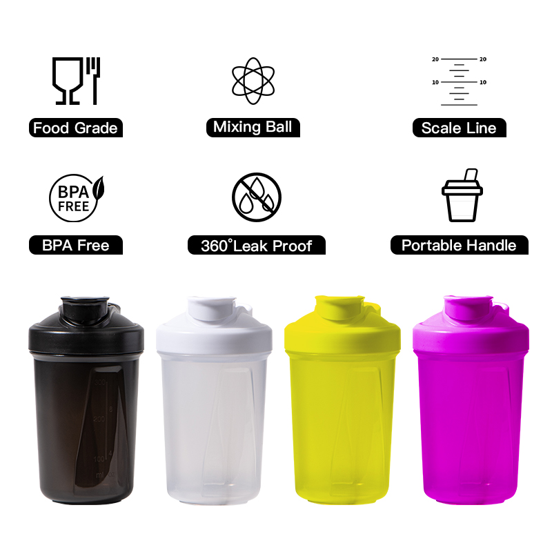 Wholesale Graphic Customization Food Grade Sports Plastic Protien Shaker Bottle with Protein Mixing Ball for Outdoor Gym