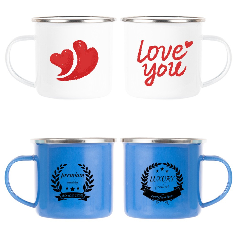 Wholesale Non Toxic Food Safe Galaxy Colored Customized Enamel Tableware Metal Steel Camping Outdoors Coffee Enamel Mugs Cup