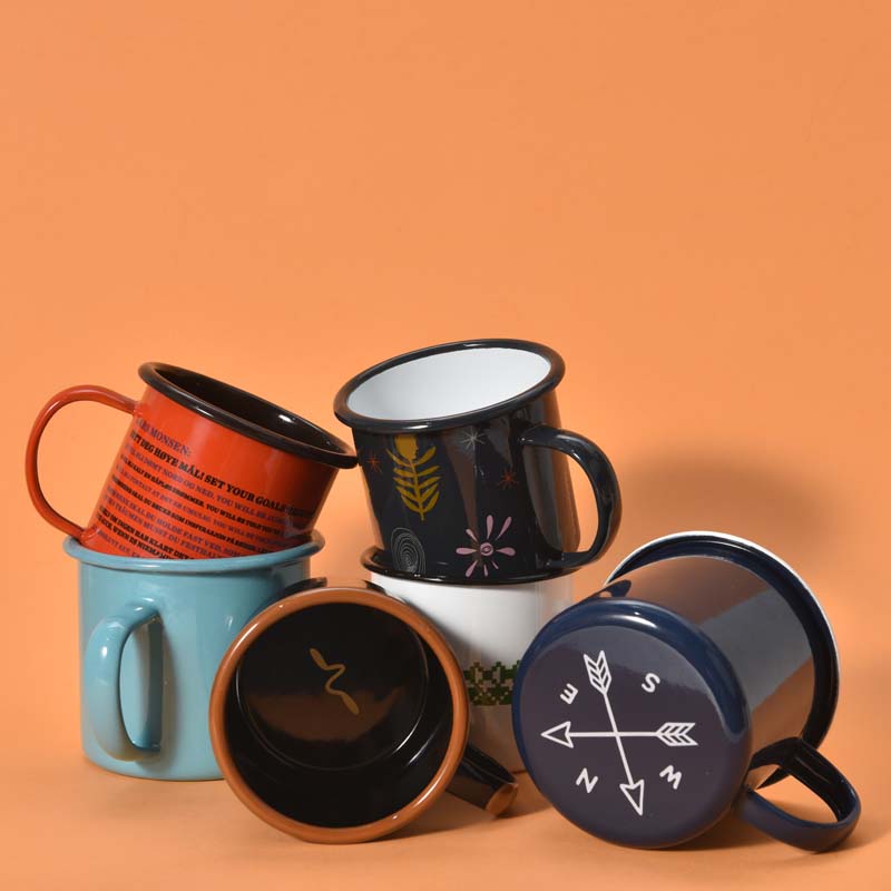 Wholesale 350ml 500ml 750ml 1200ml 3000ml Custom Logo Pattern Enamel Mugs for Home Drinking Bringing Color to Life